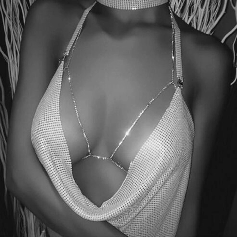 4 for $25 SALE!!!! Rhinestone Body Necklace Bra - Picture 3 of 8